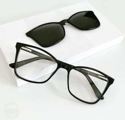 Armacao Feminino Para Oculos de Grau Clipon 2 EM 1 Quadrado MENOR