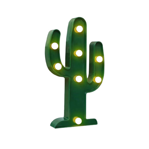 Luminaria Abajur De Cacto Lampada Led Cactus Luz Para Mesa E Pare