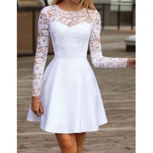 vestido de noiva simples e barato - curto