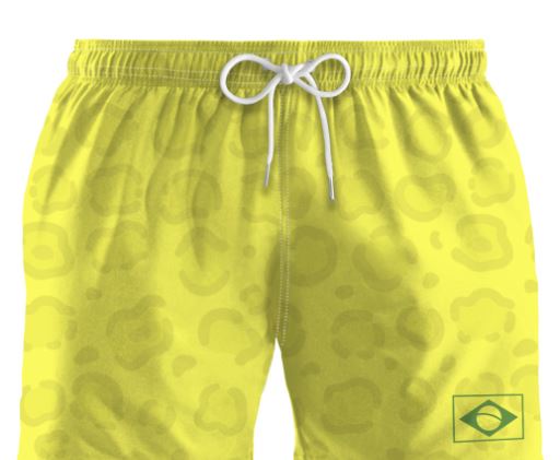 Short Brasil Amarelo Estampado Bermuda