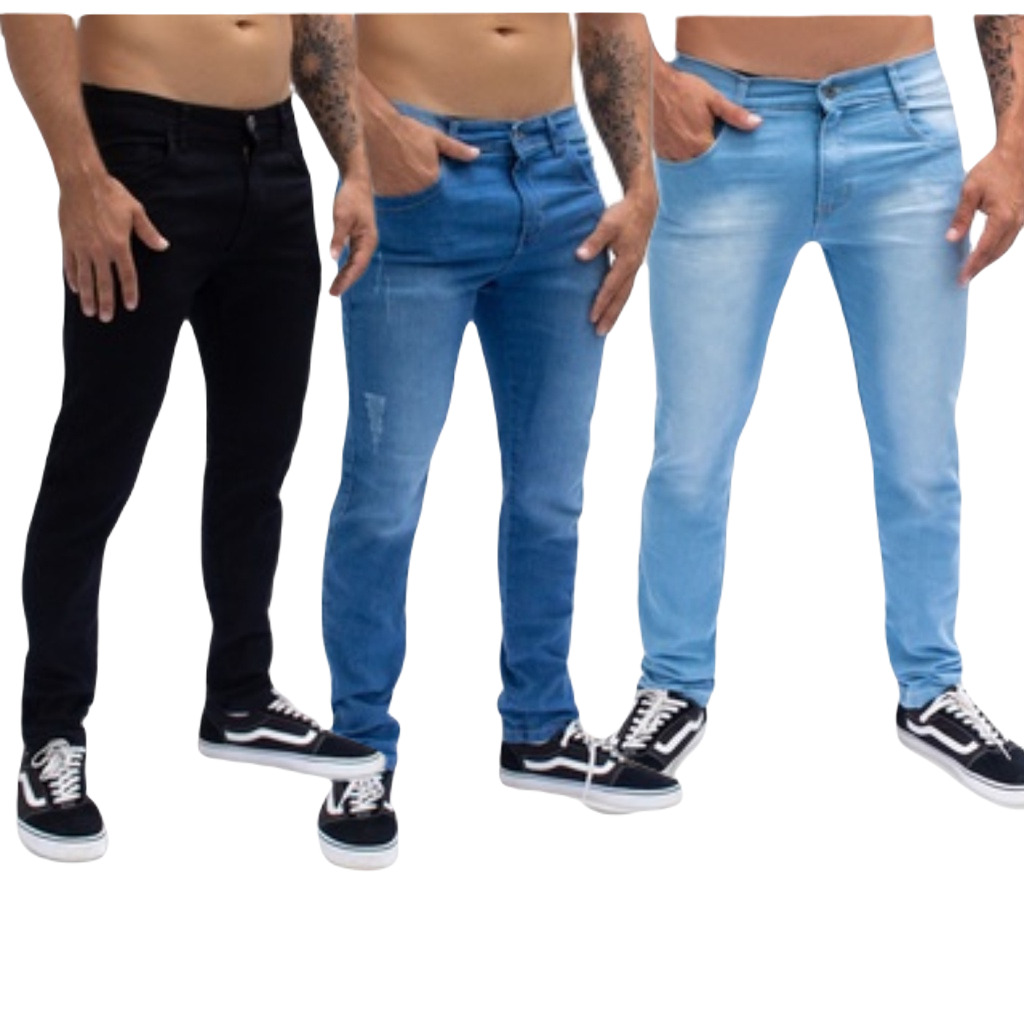 Kit 3 Calcas Jeans Masculina Original Elastano Ducam