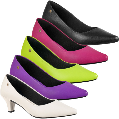 Scarpin feminino bico fino salto baixo fino sapato social