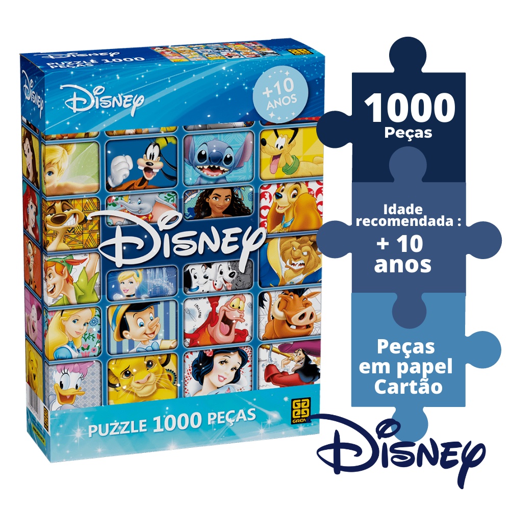 Quebra Cabeca 1000 Pecas Imagem Infantil Personagens Disney