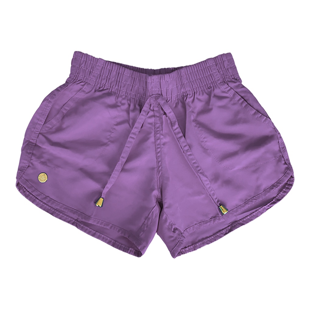 Short Infantil Tactel Feminino Liso Juvenil Moda Verao Praia