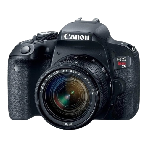 Canon EOS Rebel Kit T7i lente 18 55mm IS STM DSLR cor preto removebg preview