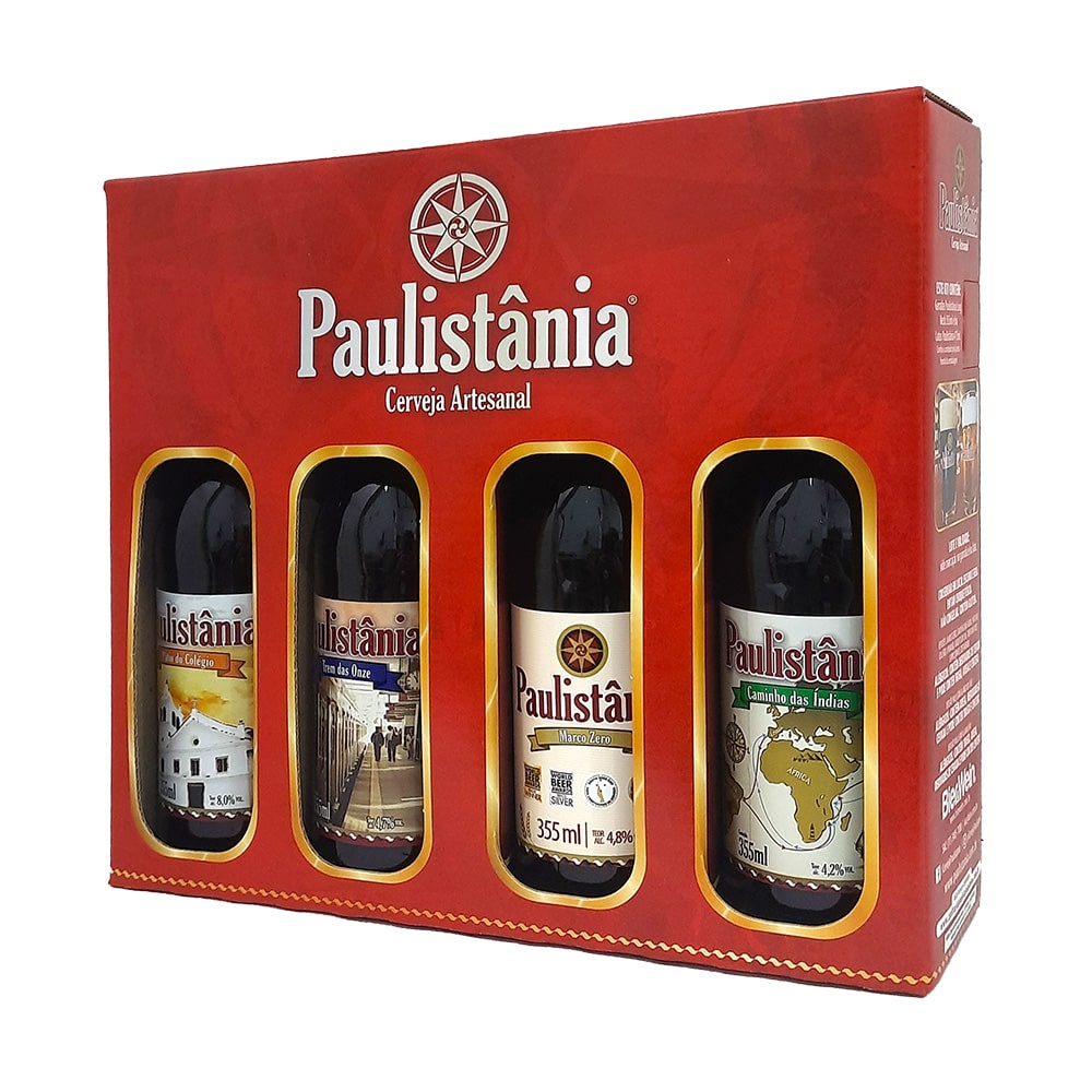 Kit Cerveja Paulistania Degustacao 4 Unidades LongNeck 355ml