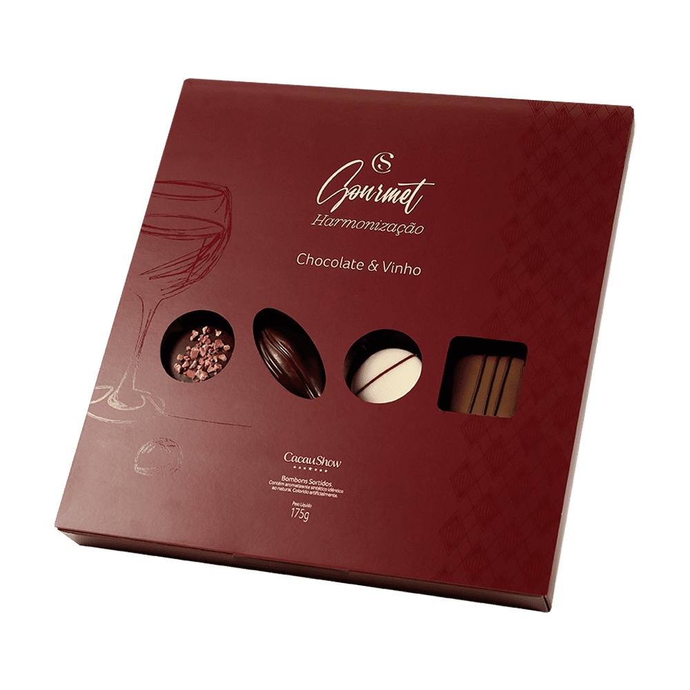 Caixa de Chocolates Cacau Show Gourmet Harmonizacao Vinho 175g