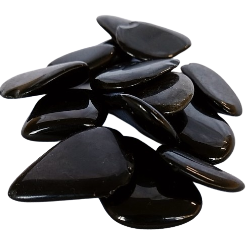 Cristal Rolado Obsidiana Pedra Natural para Protecao e Verdade de ate 5cm