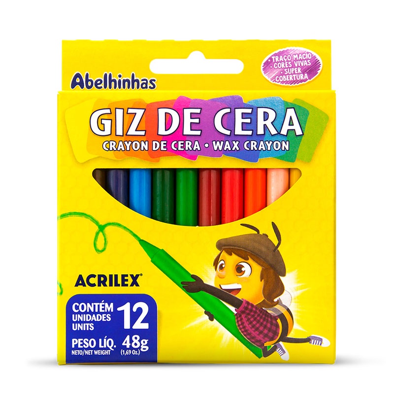 tipos de giz de cera - giz acrilex