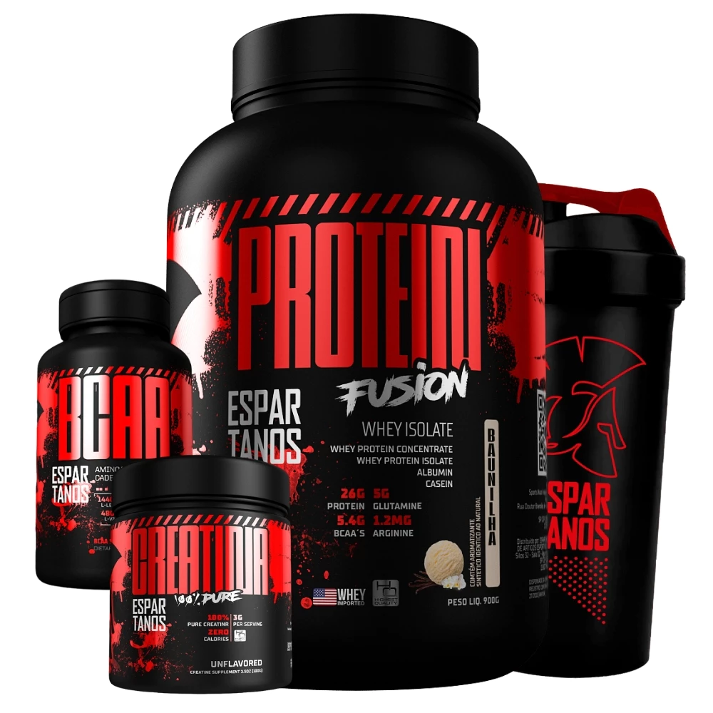 Kit Whey Protein BCAA Creatina e Shaker