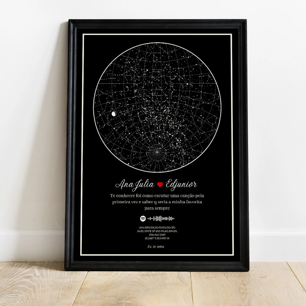 presente para namoro a distancia mapa de estrelas