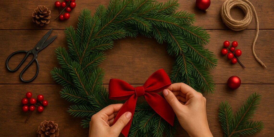 Como fazer uma guirlanda de Natal passo a passo simples
