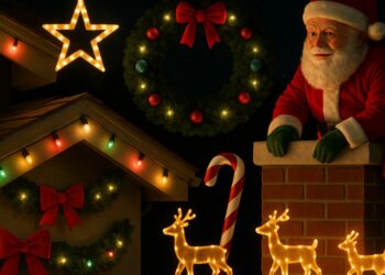 Ideias de decoração de Natal Externa