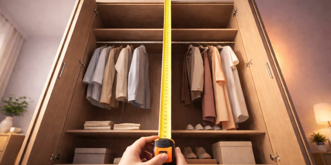 Qual a largura de um guarda roupa de casal padrao