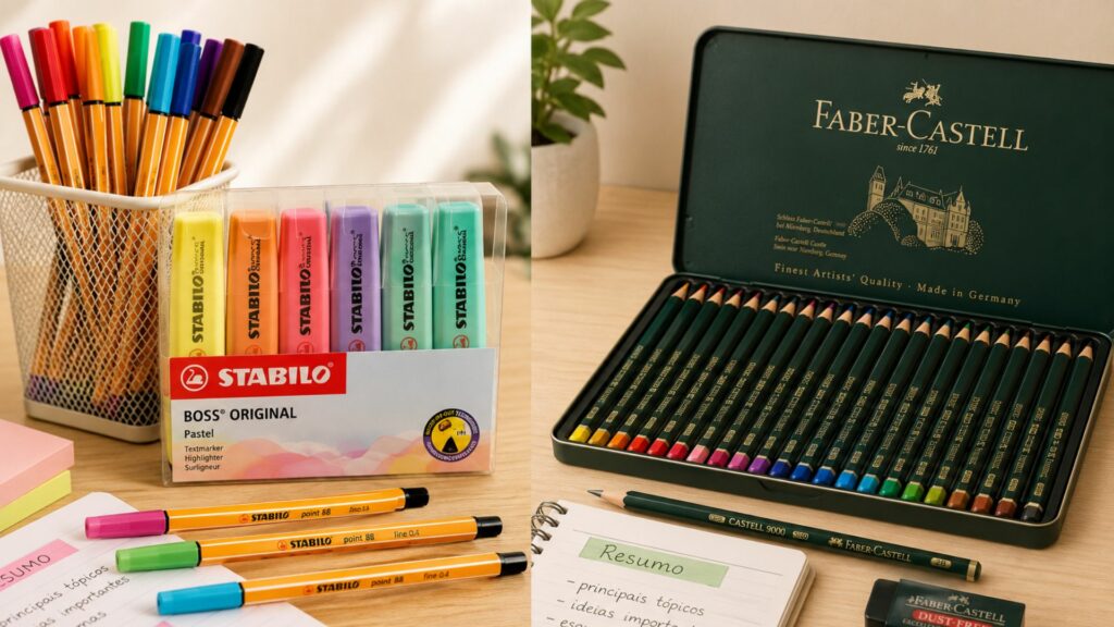 Stabilo ou Faber Castell qual marca escolher para estudar