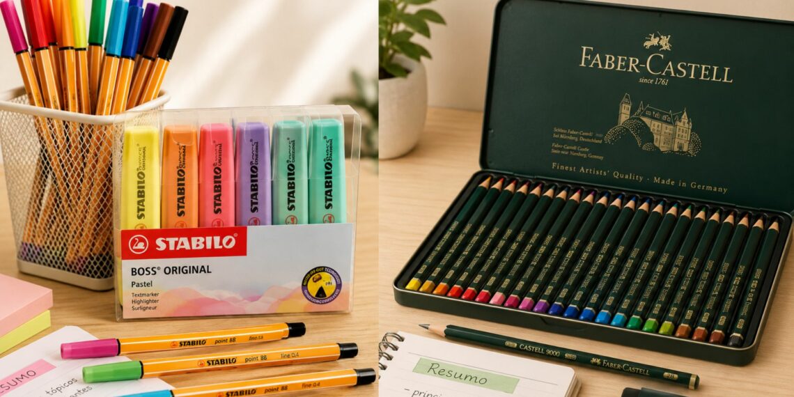 Stabilo ou Faber Castell qual marca escolher para estudar
