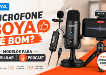 Microfone Boya e bom Modelos para celular e podcast