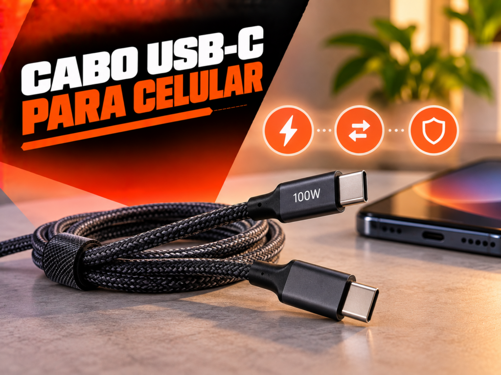 Cabo USB C para celular como escolher potencia dados e durabilidade