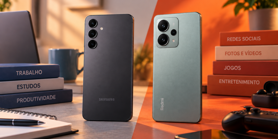 Celular Samsung ou Redmi como escolher por faixa de uso e orcamento