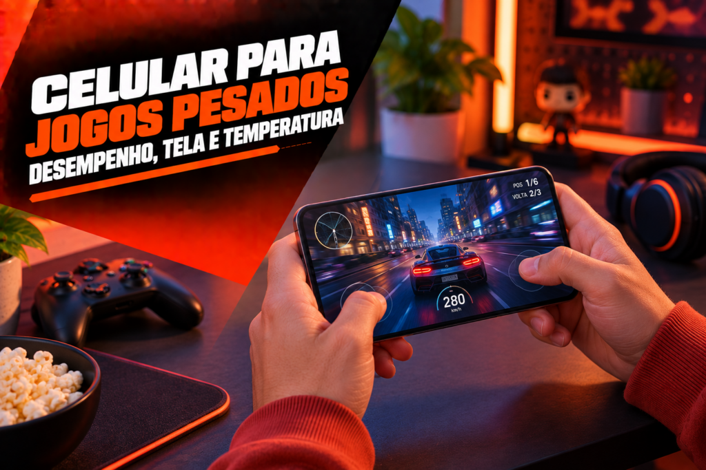 Celular para jogos pesados desempenho tela e temperatura