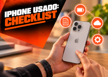 iPhone usado checklist de bateria IMEI iCloud e pecas